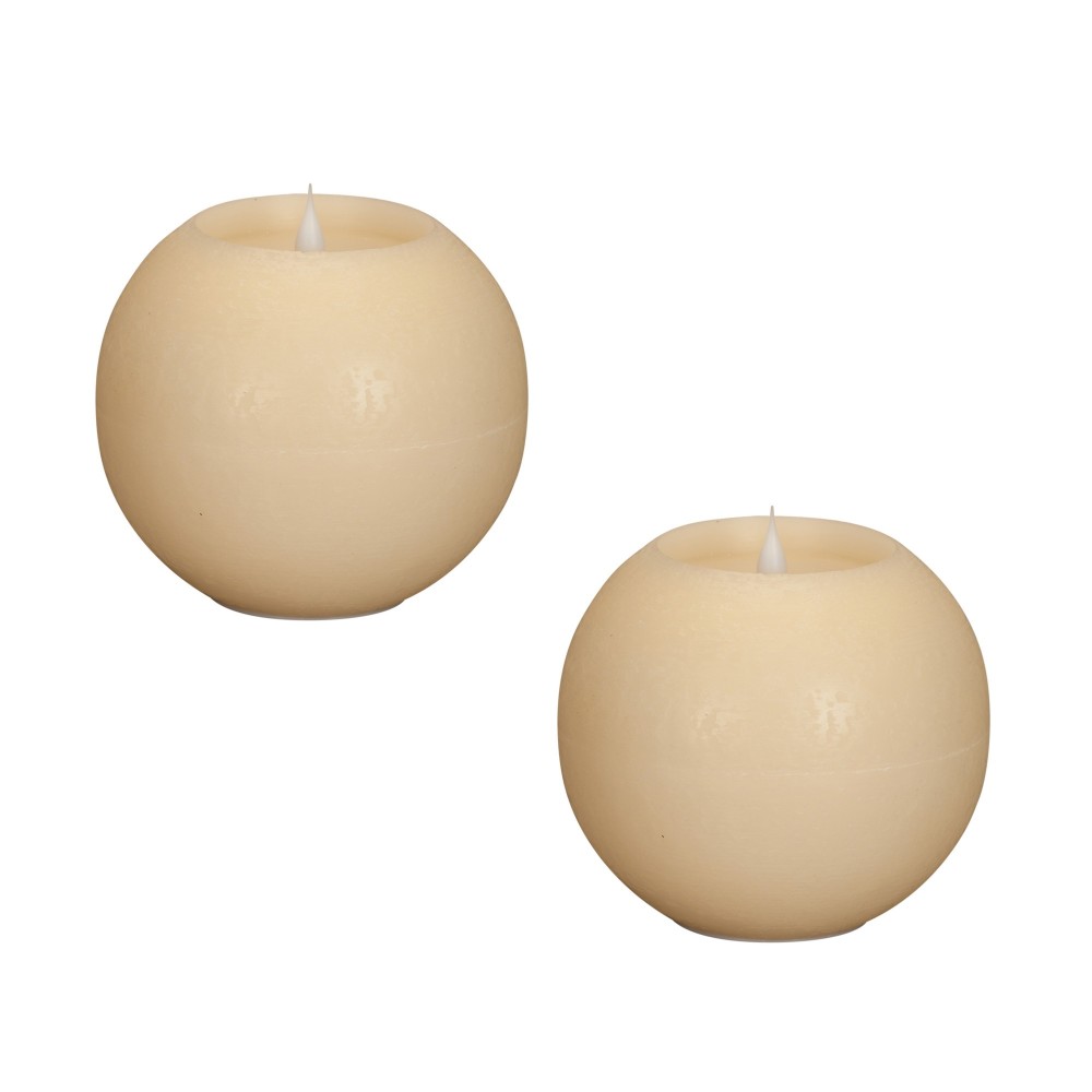 Simplux Round Candle W/Moving Flame (Set Of 2 W/Remote)