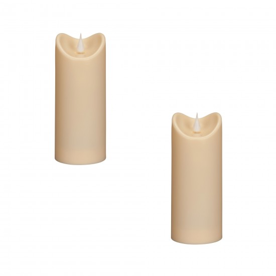 Simplux Plastic Outdoor Candle W/Moving Flame (Set Of 2) 2.75"D x 7"H