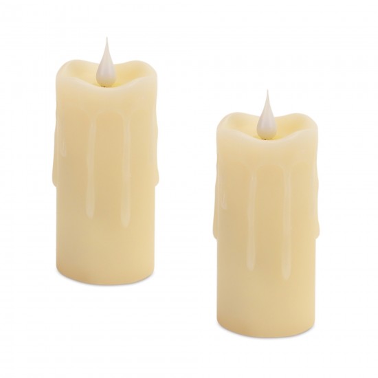 Simplux Votive W/Moving Flame (Set Of 2) 2"Dx4"H