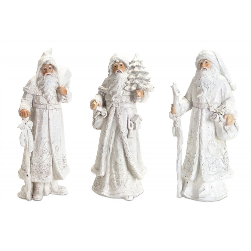 Winter Santas (Set Of 3) 13"H Polyresin