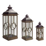 Lantern (Set Of 3) 22"-42"H Metal/Wood