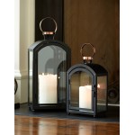 Lantern (Set Of 2) 15"H, 20"H Metal/Glass