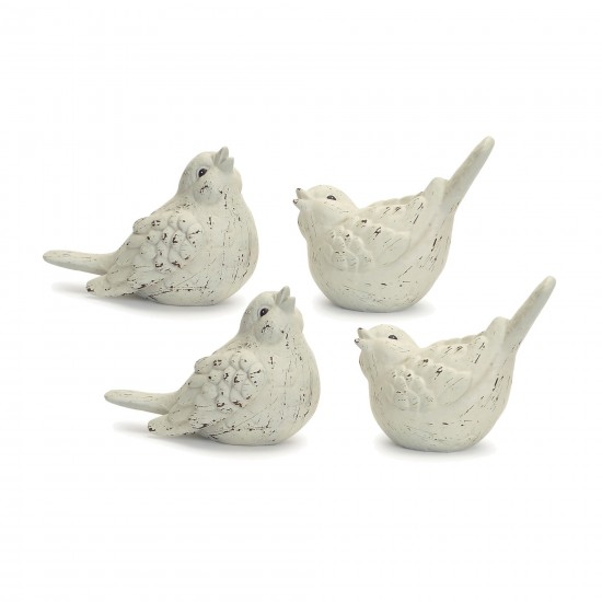 Bird Figurine (Set Of 4) 6.25"H, 7"H Terracotta