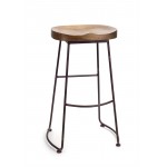 Wood Stool 30.5"H Wood/Metal