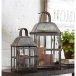 Lanterns (Set Of 2) 14"H, 20.25"H Metal/Glass