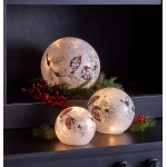Led Pinecone/Berry Globes W/6 Hr Timer (Set Of 3) 4"-8"D Glass