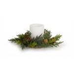 Arborvitae Candle Wreath (Set Of 6) 11"D Plastic (Fits 4" Candle)