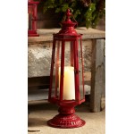 Lantern 8"Dx24"H Metal/Glass