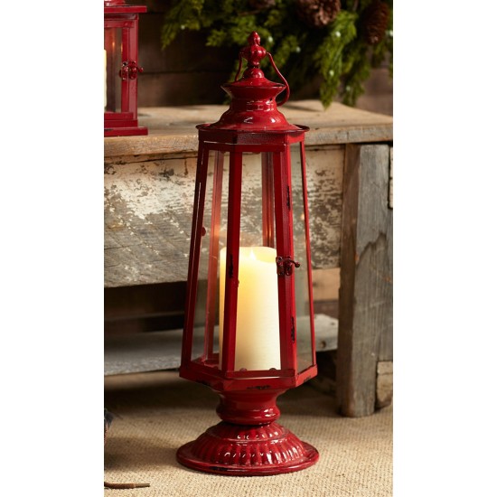 Lantern 8"Dx24"H Metal/Glass