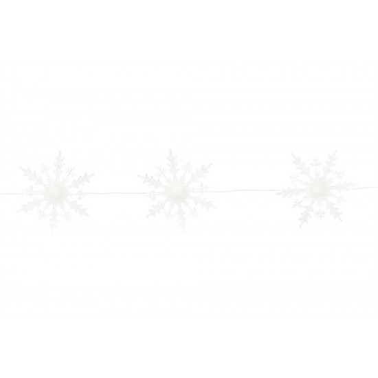 5 Lighted Snowflake Strand 6"Hx5'L Acrylic