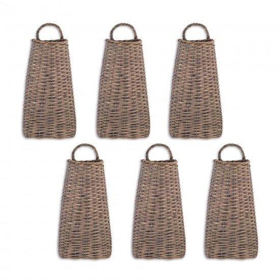 Wall Basket (Set Of 6) 7"H Willow