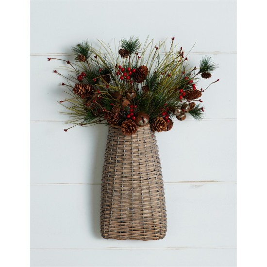 Wall Basket (Set Of 6) 7"H Willow