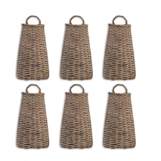 Wall Basket (Set Of 6) 14"H Willow