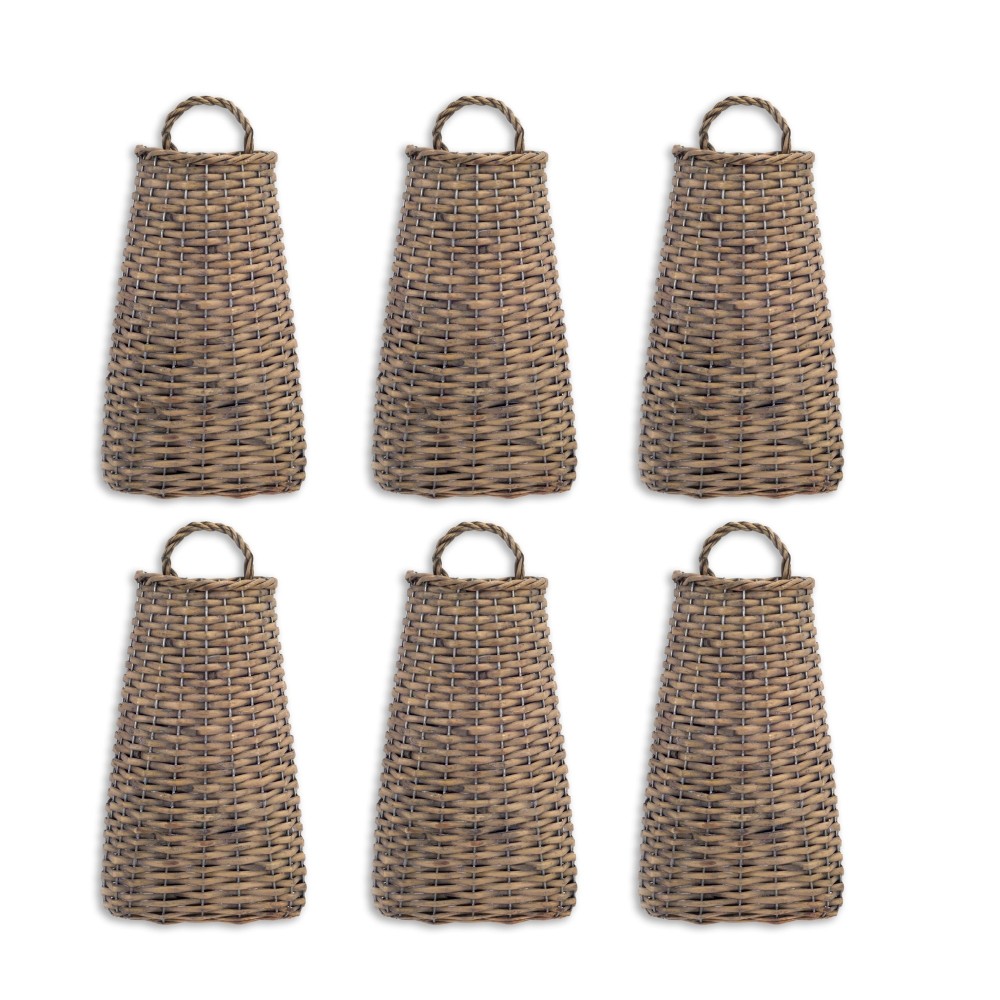 Wall Basket (Set Of 6) 14"H Willow
