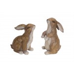 Rabbit(Set Of 2) 9.5"H, 11"H Polystone