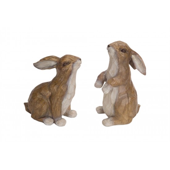 Rabbit(Set Of 2) 9.5"H, 11"H Polystone