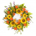 Sunflower Wreath 22"D Polyester/Plastic