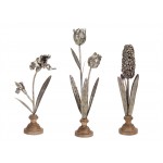 Floral Decor (Set Of 3) 15.5"H, 18"H, 22.5"H Resin/Metal