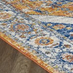 Totti Vintage Orange/Navy 2x8 Oriental Rug