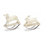 Rabbit And Lamb Rockers (Set Of 4) 7"H Resin