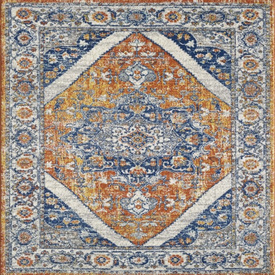 Totti Vintage Orange/Navy 3x5 Oriental Rug