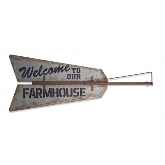 Welcome To Our Farmhouse Wall Plaque 48"X19.5"H Metal