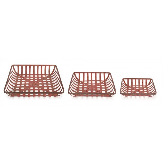 Tray (Set Of 3) 13.25"L, 15.75"L, 18"L Metal