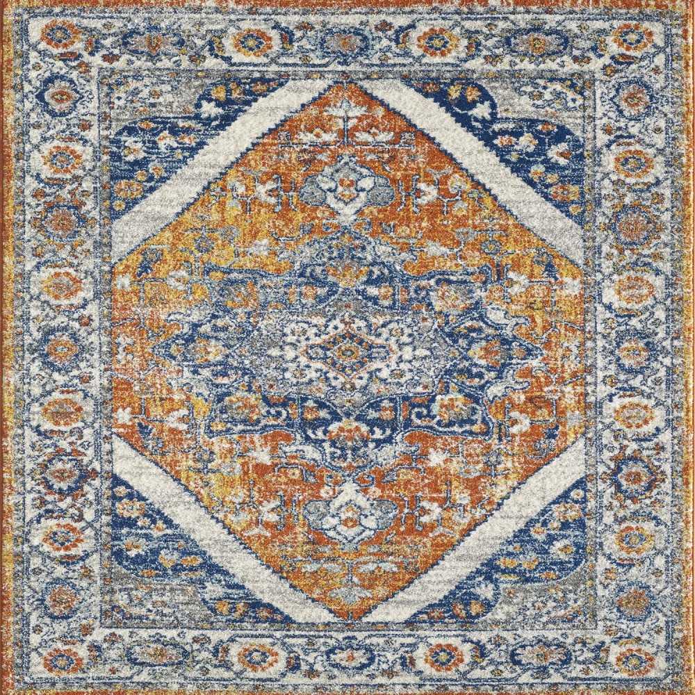 Totti Vintage Orange/Navy 5x7 Oriental Rug