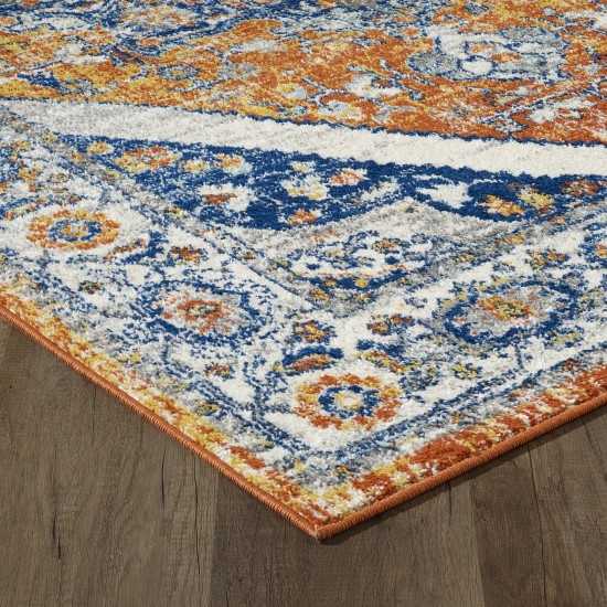 Totti Vintage Orange/Navy 5x7 Oriental Rug