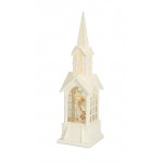 Church Snow Globe With Angel 16.25"H Plastic