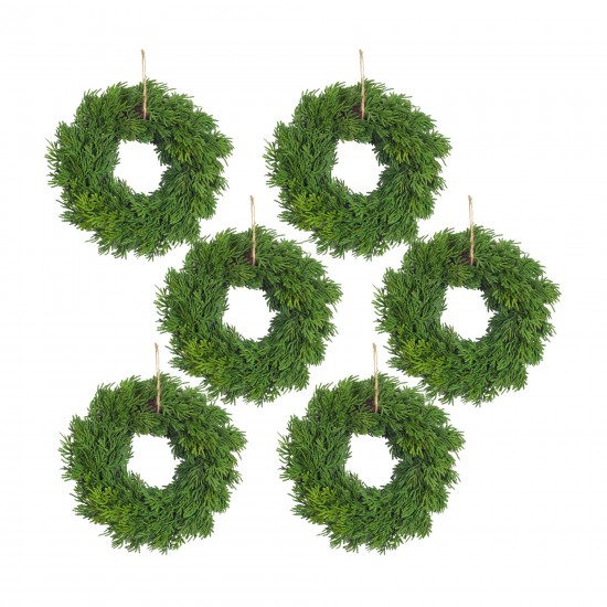 Pine Wreath (Set Of 6) 11.5"D Plastic