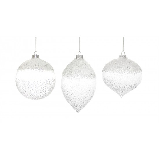 Ornament (Set Of 6) 5.75"H, 7"H, 5.75"H Glass