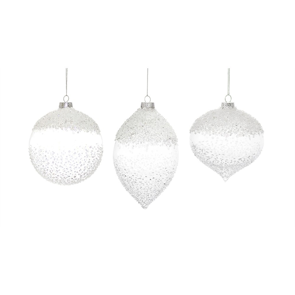 Ornament (Set Of 6) 5.75"H, 7"H, 5.75"H Glass