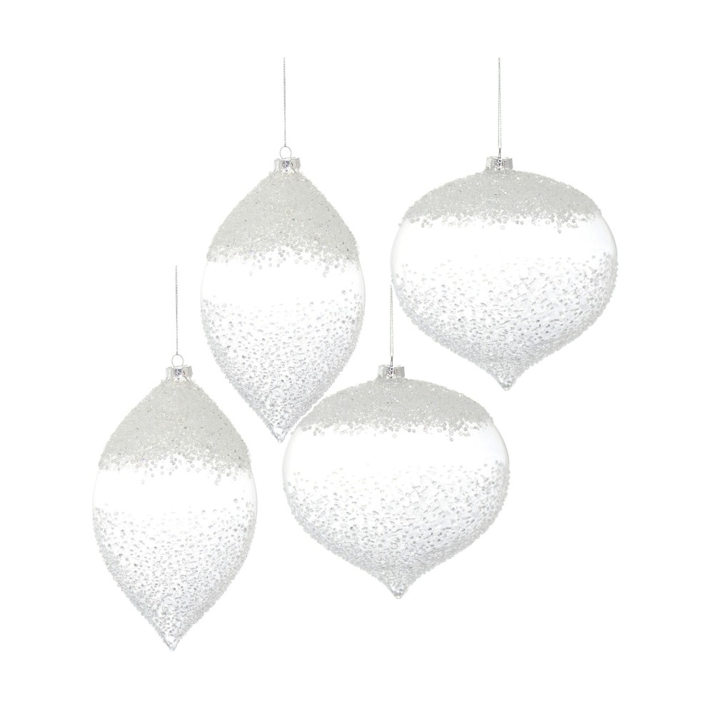 Ornament (Set Of 4) 7.25"H, 9"H Glass