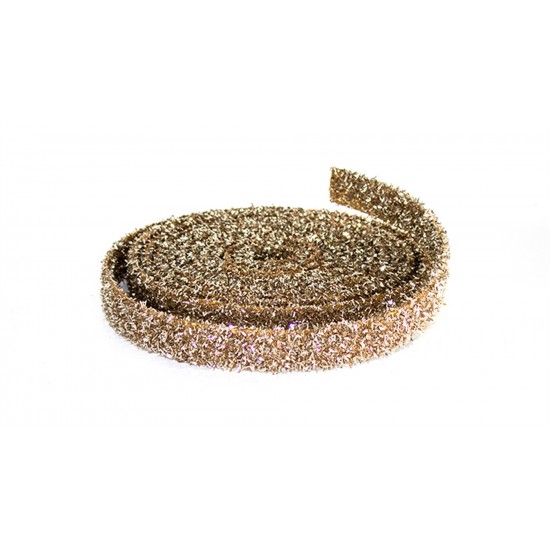 Glitter Rope (12 Rolls) 1" x 15'L Plastic, Gold