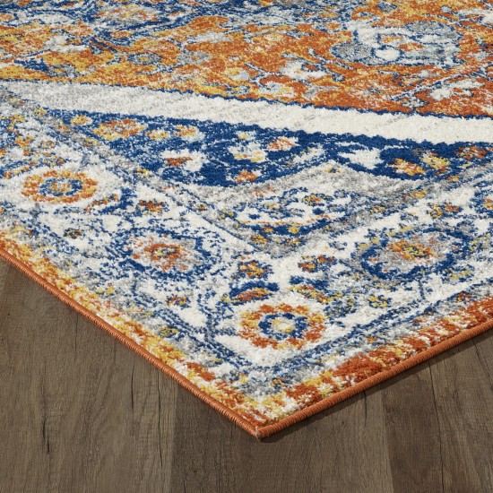 Totti Vintage Orange/Navy 5x5 Oriental Rug