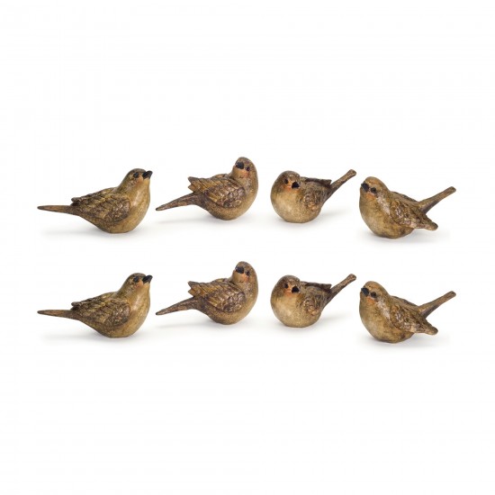 Birds (Set Of 8) 3.5" x 3" Resin