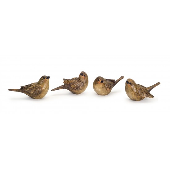 Birds (Set Of 8) 3.5" x 3" Resin