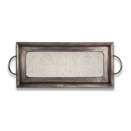 Mirror Tray 14.5" x 36.5" Metal/Glass