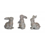 Rabbit (Set Of 6) 3.75"H Stone Powder/Resin