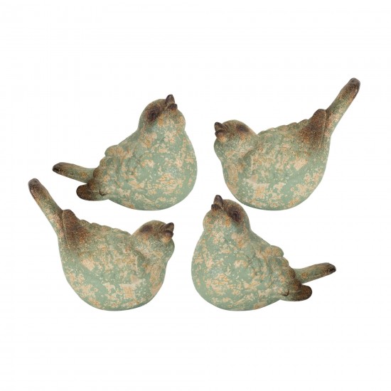 Bird (Set Of 4) 6.25"H, 6.75"H Terracotta