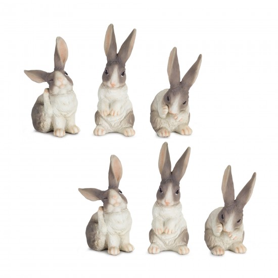 Rabbit (Set Of 6) 6.5"H Resin