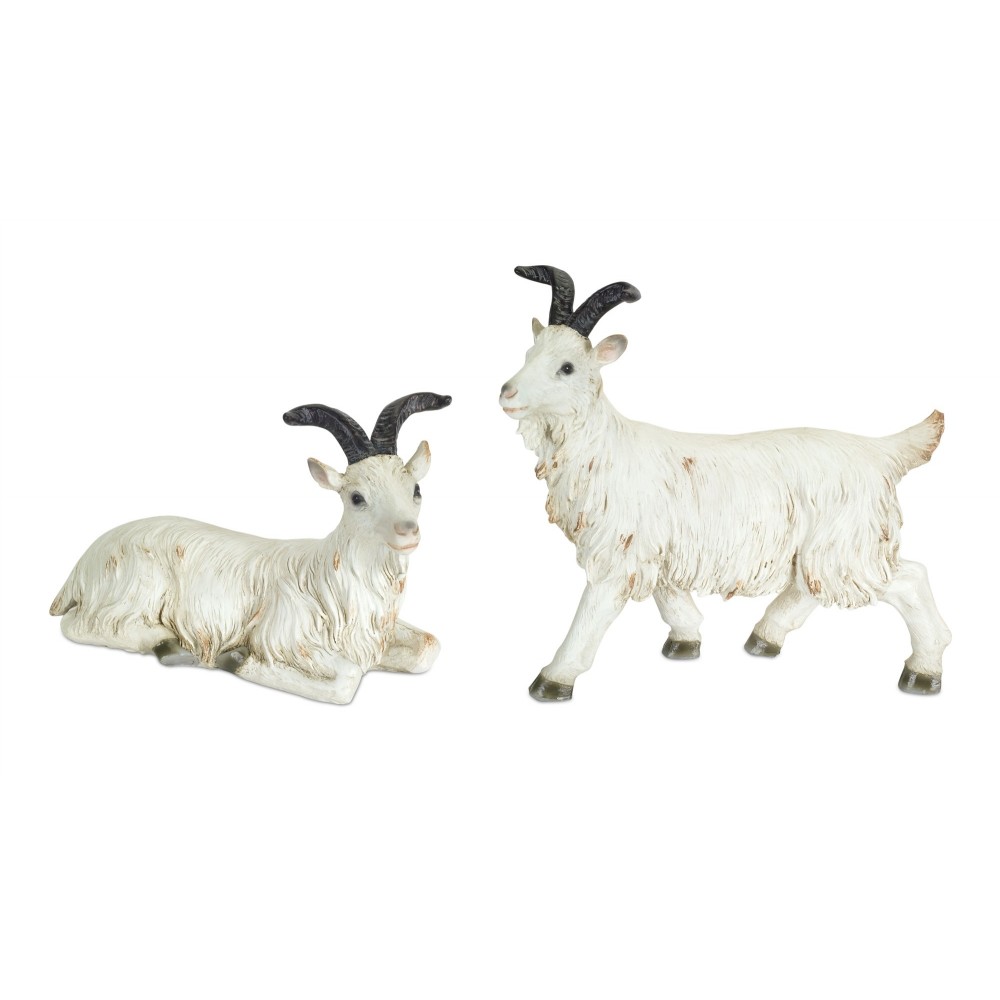 Goat (Set Of 2) 6.75"H, 10"H Resin