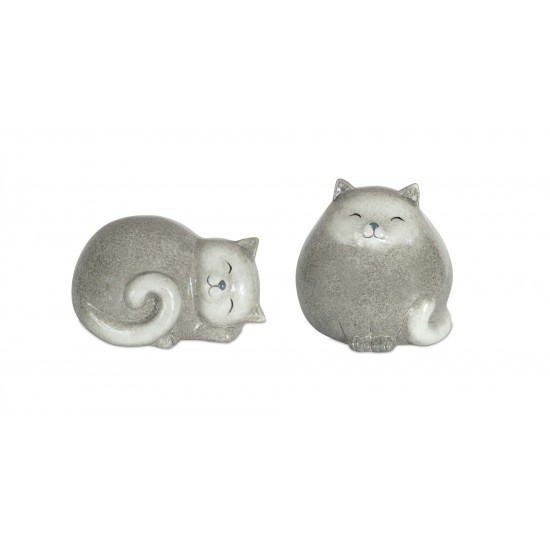 Cat (Set Of 4) 3.5"H, 5"H Terracotta