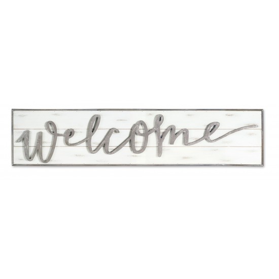 Welcome Sign 48" x 11.25"H Wood/Mdf