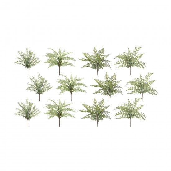 Fern Bush (Set Of 12) 16"H Plastic