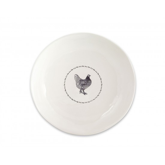 Chicken Round Platter (Set Of 2) 13.25"D Stoneware