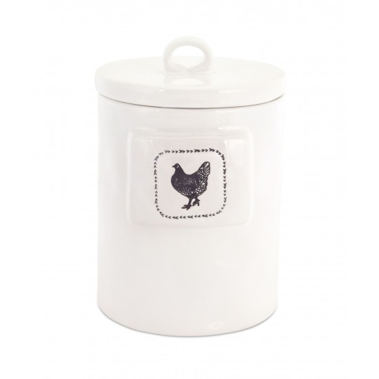 Chicken Canister (Set Of 2) 5.5" x 8.25"H Stoneware