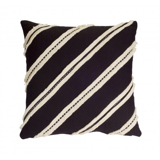 Pillow (Set Of 2) 17" Polyester, Black, White