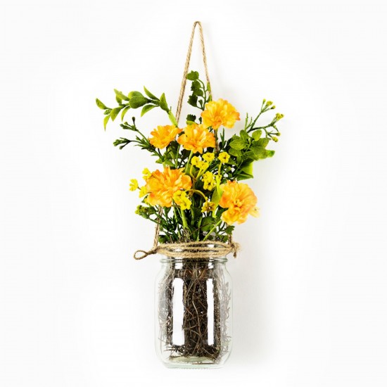 Hanging Floral Jar Vase 14" Glass Polyester (Set Of 6)